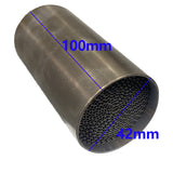 Load image into Gallery viewer, 1 PCS Universal 42*80MM Motorcycle Front Middle Pipe Exhaust Muffler Catalyst Stainless Honeycomb core steel housing